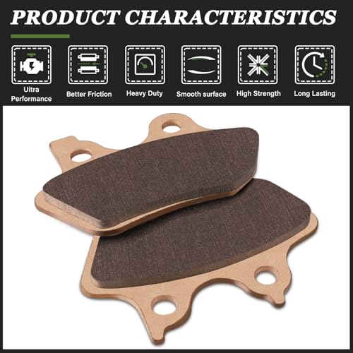 LOCOPOW Sintered Brake Pads Front and Rear for Harley Davidson Softail, Heritage Classic, Fat Boy, Dyna Electra Glide,Sportster XLH883R/2000 2001 2002 2003 2004 2005 2006 2007