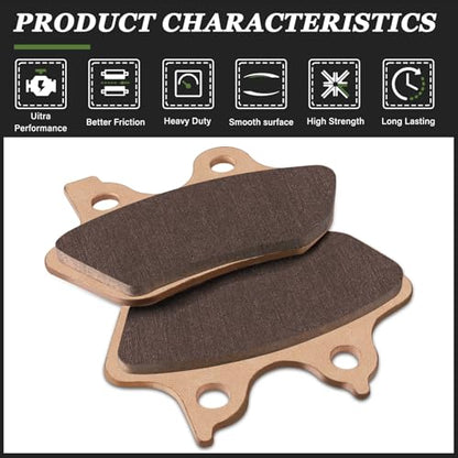 LOCOPOW Sintered Brake Pads Front and Rear for Harley Davidson Softail, Heritage Classic, Fat Boy, Dyna Electra Glide,Sportster XLH883R/2000 2001 2002 2003 2004 2005 2006 2007