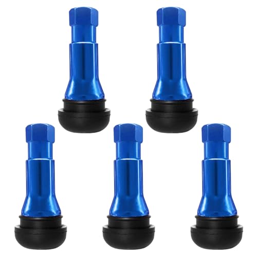 5PCS TR413AC Car Tire Valve Stems, Rubber, Snap-in (Blue) - color: Blue