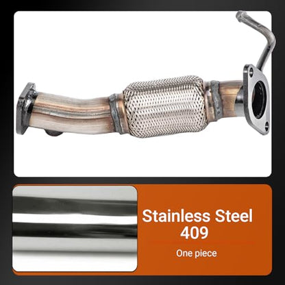 409 Stainless Steel Front Exhaust Flex Pipe 52560 - size: for 11-16 Elantra WITH O2 SENSOR PORT