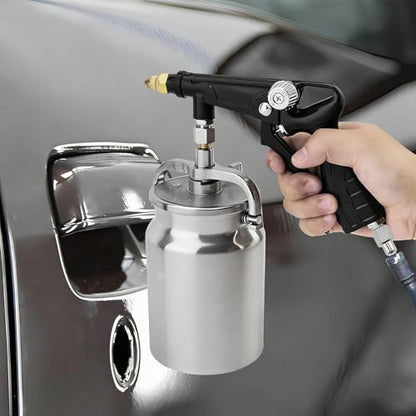 ChgImposs Undercoating Spray Gun Kit, 34 fl oz / 1 Liter Cup, Rust Proofing Gun for Truck Bed Liner, Car Underbody Coating, Rubberized Protective Spray Tool with Hoses (Black) - color: Black