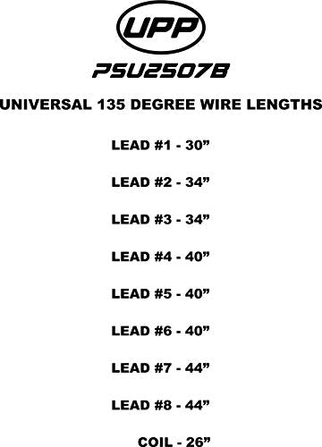 UPP - PROSTREET-Black 8mm Silicone High Performance Racing Universal V8 Spark Plug Wire Set-250 ohm Core-135 Degree Boots-Wire Stripper/Crimper Included Fits Chevy and Ford V8 Engines