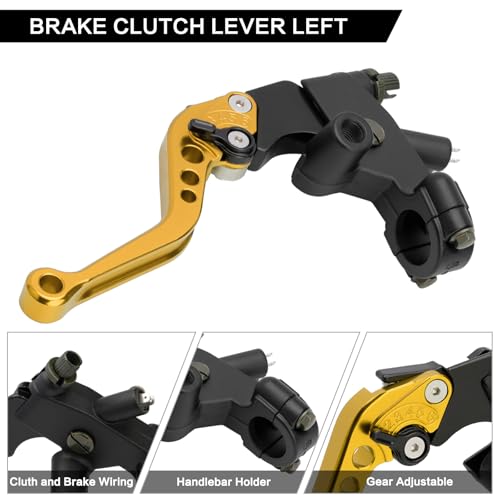 Motorcycle 7/8" 22mm Handlebar Brake Master Cylinder Clutch Lever - color: Gold