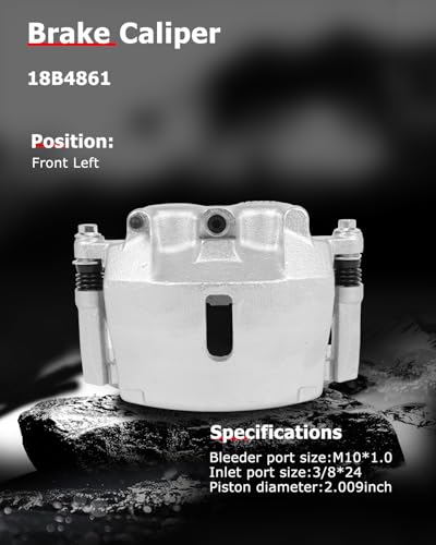cciyu Front Left Disc Brake Caliper Assembly With Bracket 18B4861 - size: Front Left[18B4861]