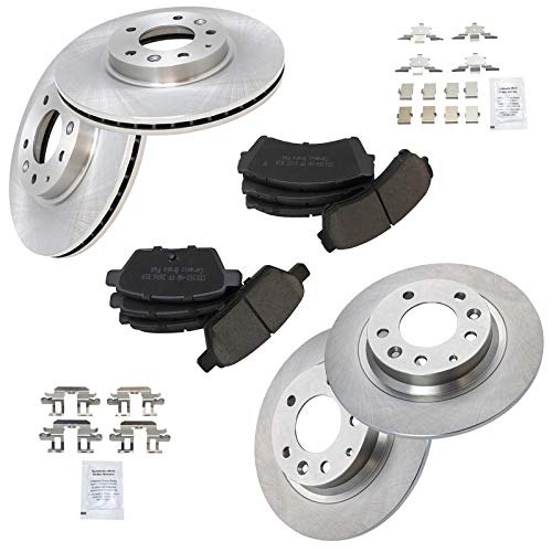 TRQ Front and Rear Ceramic Brake Pad and Rotor Set - style: BKA11182