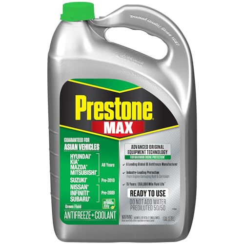 Prestone AF6610 MAX Asian Vehicles (Green) Anti-Freeze and Coolant, 1 Gallon, Pack of 6 - color: Asian Green, size: Pack of 6 Gallons
