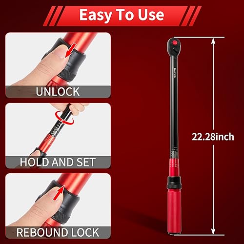 Hairich Torque Wrenches, 1/2 Torque Wrench, 40-300ft.lb/33.9-406.8Nm - size: 1/2" 40-300 FT.LB