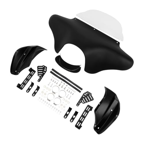 TCT-MOTORPARTS Matte Black Batwing Fairing w/Windshield Fits for Suzuki Boulevard C50 2005-2019 - style: Matte Fairing+Clear Windshield+Bracket