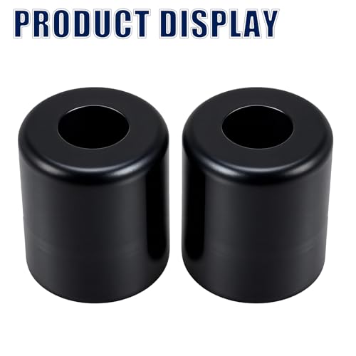 Motorcycle Crash Bar Sliders End Caps Derlin for Harley Touring Softail Sportster 1.25" Engine Guard Saddlebag Guard M12 2PCS (Black 2-inch) - color: Black