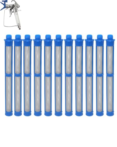 287033 Airless Spray Gun Filter 100 Mesh Blue (11-Pack), Compatible with Graco Contractor PC, II, FTx, Silver Plus & More – Durable Black High-Pressure Paint Sprayer Filters 100Mesh