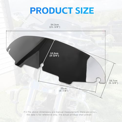 Rich Choices 4.5" Motorcycle Windshield Windscreen Black Compatible with Harley Davidson Touring Street Glide Electra Glide FLHT FLHTCU Ultra Classic Glide FLHX FLHTK Tri Glide 1996-2013 - color: Black, size: 4.5inch