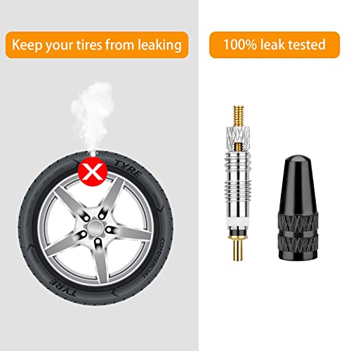 Presta Valve Core Bike Kit - 21 Pieces, Stem Removal Tool, Brass Valve Cores and Stem Caps