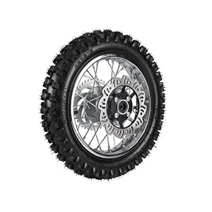 TDPRO 60/100-14(2.50-14) Front & 80/100-12(3.00-12) Rear Wheel Tire Rim With 12mm Bearing & Sprocket and Brake Disc Rotor Assembly for Dirt Pit Bike