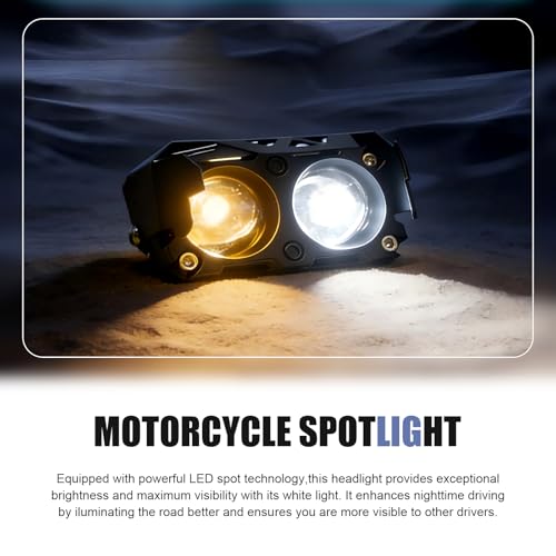 Motorcycle LED Headlight, Forklift Safety Warning Light for Warehouse, High Brightness Spotlight, Universal for Motorcycles, ATVs and Off-Road Vehicles (Black)