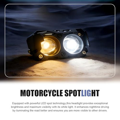 Motorcycle LED Headlight, Forklift Safety Warning Light for Warehouse, High Brightness Spotlight, Universal for Motorcycles, ATVs and Off-Road Vehicles (Black)