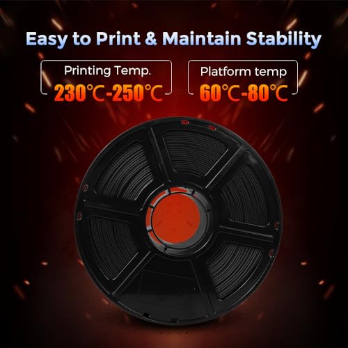FLASHFORGE Carbon Fiber PETG Filament 1.75mm, Carbon Fiber PETG 3D Printer Filament, 1KG Spool Dimensional Accuracy +/- 0.02mm, Lightweight & Heat-Resistant & Moisture Free (Black) - color: Black, size: PETG CF