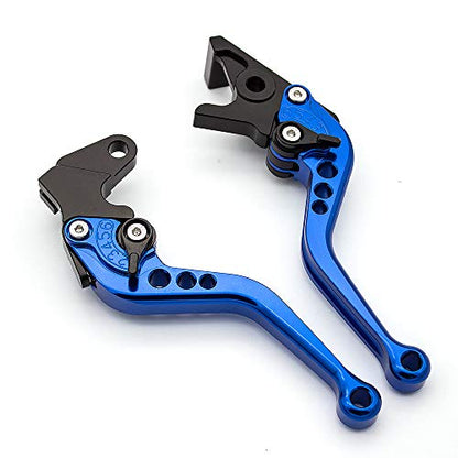 FXCNC Motorcycle Adjustable Brake Clutch Levers Compatible with Himalayan 2018-2021, Classic 350CC 500CC, Himalayan 400 - color: Blue Lever with Black Adjuster