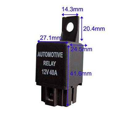 Gebildet 2pcs Car Relay Harness 12V 40A 4 Pin SPST Harness Sockets with Color-Labeled Wires for Automotive Truck Motorcycle Boat