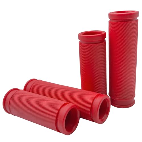 4Pcs Bike Handlebar Grips, 85mm 105mm TPR Rubber Short Grips Fit Twist Shift and Revoshift - color: Red