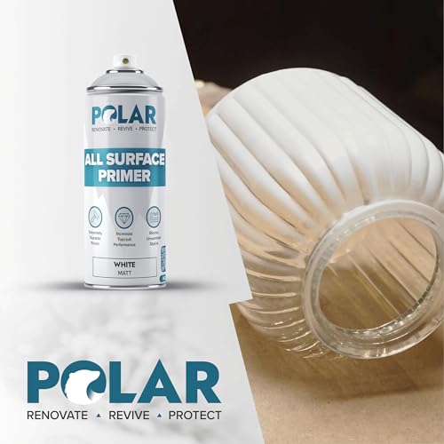 Polar All Surface Primer Matte White - 2 x 13.5 Fl Oz - Ideal for Wood, Metal, Plastic, Brick - Enhanced Adhesion & Quick Drying (Pack of 2) - color: White, size: 13.5 Fl Oz (Pack of 4)