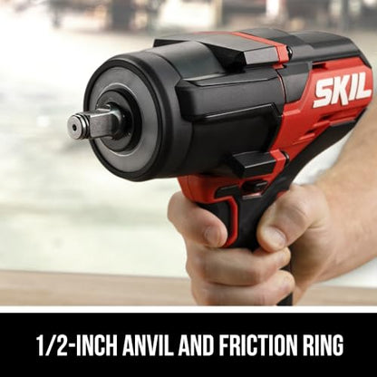 SKIL PWR CORE 20 Brushless 20V 1/2-Inch Mid-Torque Impact Wrench Kit, Includes 4.0 Ah Battery and Auto PWRJump Charger- IW5761B-10 - style: Impact Wrench Kit_Mid-Torque