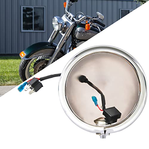 Motorcycle 5.75" Headlight Housing for Harley - size: Silver lamp housing