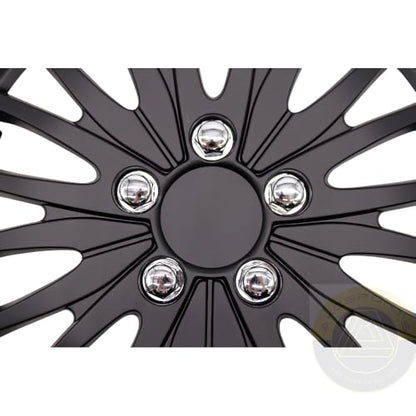 (4pc Set) 16 Inch Wheel Covers Shadow Black Compatible with 16 Inch Steel Wheels - size: 16 inch, style: Shadow Black