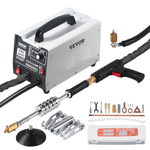 VEVOR Stud Welder Dent Repair Kit, 110V Auto Body Spot Welding Dent Puller Machine with 7 Welding Modes & Adjustable Power, 1.8KW Spot Welder Dent Removal Tool for Car, Truck Dent Repair - style: Manual Welding