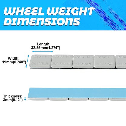 1/2oz. Adhesive Stick on Wheel Weights, Total 360pcs 180oz. Gray - color: Grey