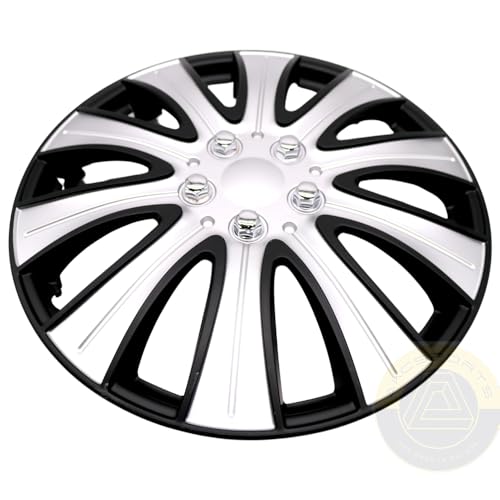 Akcsport Premium Hubcaps Wheel Covers for Toyota Nissan Kia Volkswagon 15 inch to 17 inch (Supreme Silver, 15 Inch) - size: 15 Inch, style: Supreme Silver