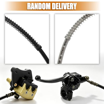 Front Disc Hydraulic Brake Master Cylinder Caliper Assembly with Brake Pad Replacement for RFZ SDG SSR Taotao Apollo 50cc 70cc 90cc 110cc 125cc Pit Dirt Bik ATV Quad Chinese Bike Parts