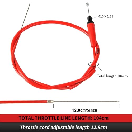 NIBBI Twists Throttle Grip,Dirt Bike Grips with Throttle Cable and Handlebar Grip for SSR125 Pit Bike, 22mm Motorcycle Throttle Assembly - color: Red