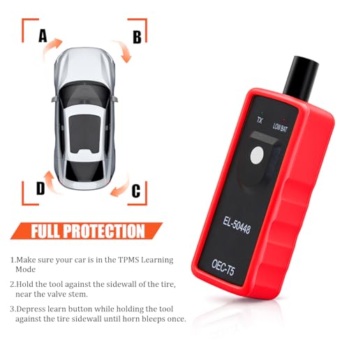 EL-50448 TPMS Relearn Tool for Car Tire Sensor (Red) - color: Red