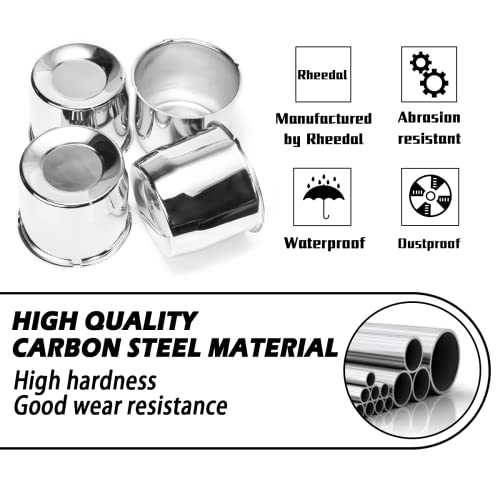 4Pcs 5.15" OD 4.31" H Push Through Trailer Wheel Center Cap for Rim - color: Chrome, size: 5.15" Hub 4.31" H