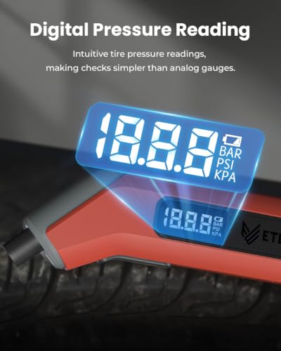 ETENWOLF T300 2 Pack Digital Tire Pressure Gauge 200 PSI for Car Tires - color: Space Grey