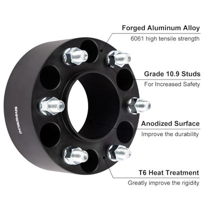 4pc Forged 6x5.5 Hubcentric Wheel Spacers 2.5 Inch M14x1.5 Studs 78.1mm Hub - size: 2.5 Inch-2 PCS