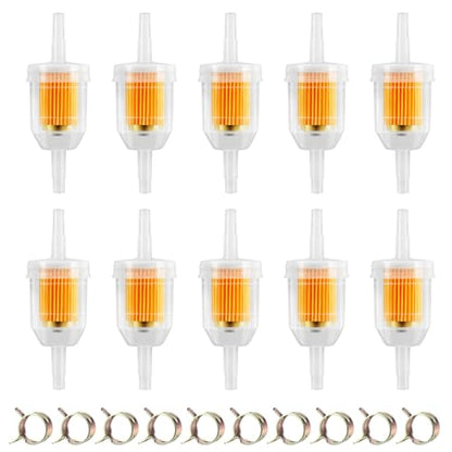 10Pcs 1/4 & 5/16 Inline Fuel Filter w/Magnet for Lawn Mower & Small Engine