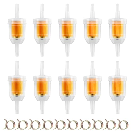 10Pcs 1/4 & 5/16 Inline Fuel Filter w/Magnet for Lawn Mower & Small Engine
