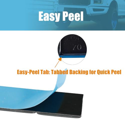 Black Adhesive Stick on Wheel Weights, 1oz Tire Balancing Weights, 72pcs - color: Black