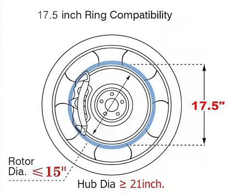 4-Pack 17.5" Quad Row Cold White Wheel Light Rings for Truck Car