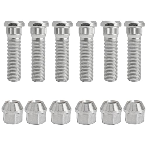 6Sets 1/2-20 Inch Wheel Stud with Nuts for Trailer Compatible with Lippert Axles 3500 lb, Compatible with Dexter Axles 4400 lb with 1/2"-20 UNF Thread Size, Wheel Studs - size: 6Sets