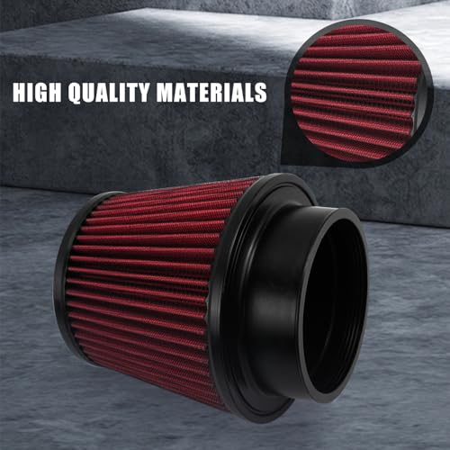 RYANSTAR RACING 102mm 4in Dry Cone Air Filter High Flow Red Washable - size: 4"