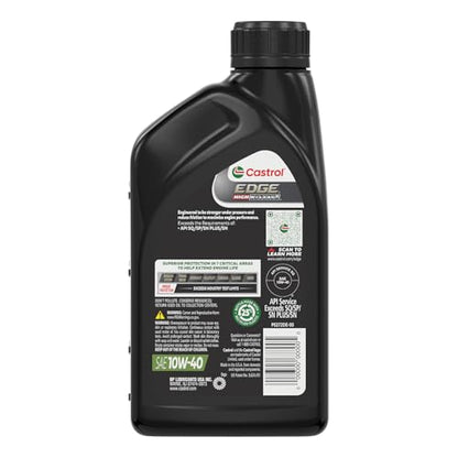 Castrol EDGE High Mileage 10W-40 Advanced Full Synthetic Motor Oil, 1 Quart - size: 1 Quart
