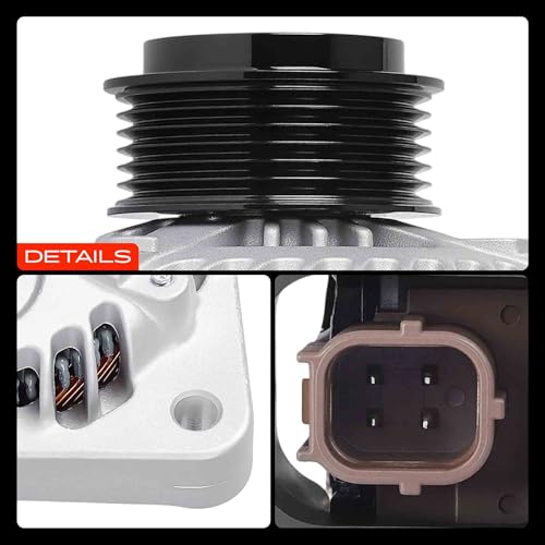 A-Premium Alternator, 12V 120A 6-Groove Decoupler Pulley Clockwise