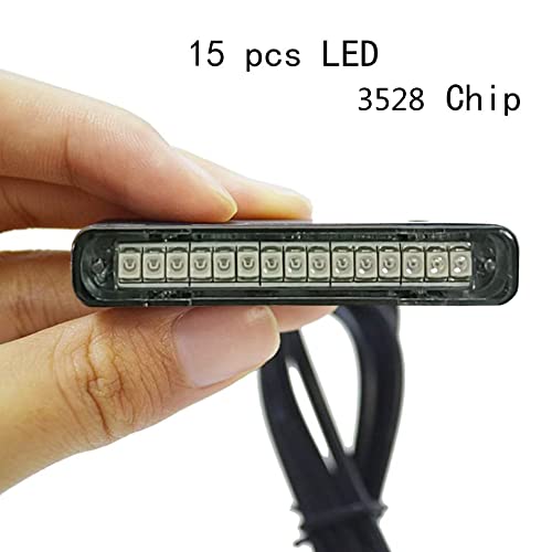 1Pcs 15 Red Leds Waterproof Motorcycle Led License Plate Light,Brake Stop Light,Tail Light,Trailer Light,Side Marker Light,Signal Warning Light for Motorcycle Scooter Bike ATV Car RV SUV
