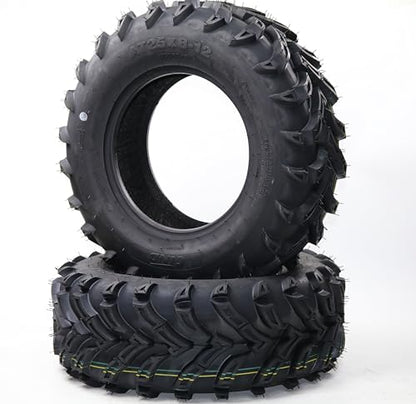GarveeTech Set of 4 – 25x8-12 Front, 25x10-12 Rear ATV/UTV Tires - size: 25X8-12 & 25X10-12, style: Pattern 137