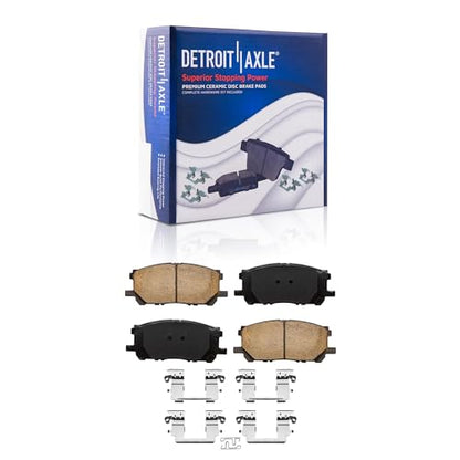 Detroit Axle - Front Steering Knuckles & Wheel Hub Bearings Drilled Rotors - size: 6PRU48638/KIT