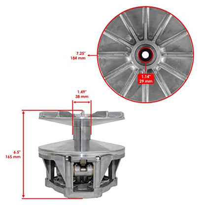 Caltric Primary Drive Clutch and Aramid Belt Compatible with Polaris Scrambler 400 / Scrambler 500 1998-2012 / Scrambler 500 2001-2012
