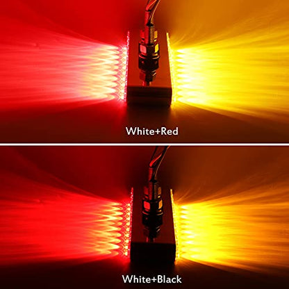 Partsam Pair of 9-1/4" L Red/Amber LED Double Face Truck Semi Trailer Light Bars, Chrome Plastic Dual Function Light Bar Marker Light and Turn Signal Auxiliary Light Bar Double Metal Stud Mounts - size: 9 Inch
