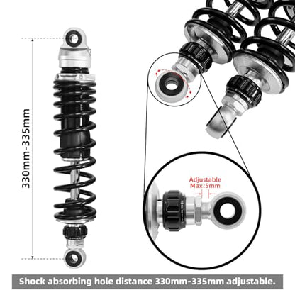TCT-MOTORPARTS Remote Reservoir Suspension Fit For Harley Touring 2014-2025 - color: Remote Reservoir Suspension Set #2